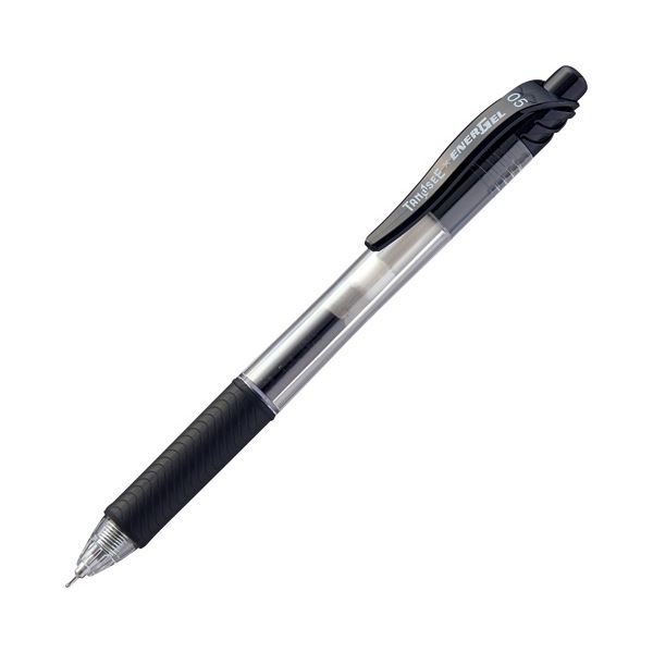 (まとめ) TANOSEE 撃ち当てる式ゲルインクボールペン 針手合い 0.5粍 黒 1本  【×100書き割り】