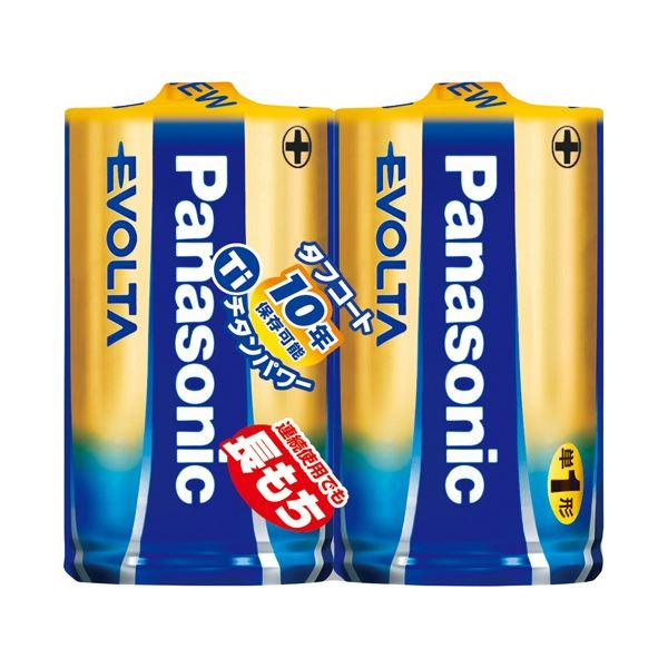 （まとめ） Panasonic 単1エボルタ 2個LR20EJ／2SE【×10書き割り】