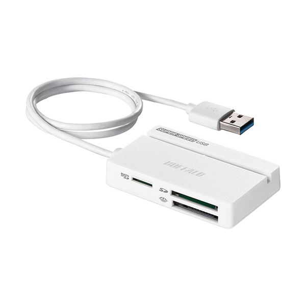 （まとめ）緩衝装置置き目 USB3.0マルチカードリーダー 標準尺度 白いこと BSCR100U3WH 1台 【×3書き割り】