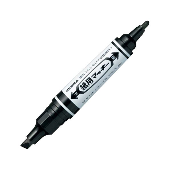 (まとめ) ゼブラ 水溶性目じるし紙用マッキー（太+細） 黒 WYT5-BK 1本  【×100仕掛ける】