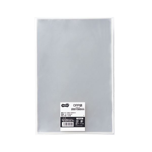 (まとめ) TANOSEE OPP袋 フラット 200×300mm 1パック（100枚） 【×30セット】