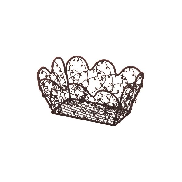 (まとめ) 針金提げ篭/納めるカゴ 【ラブリーブラウン】 幅17×奥ふかさ12×高さ8珊 小物納める 【×120個書き割り】