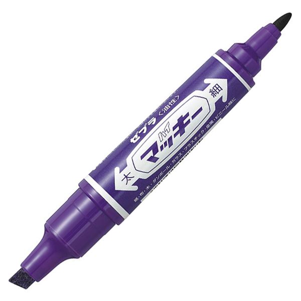 （まとめ） ゼブラ 油性目じるし ハイマッキー角芯太字+丸芯細字 紫 MO-150-MC-PU 1本 【×50書き割り】