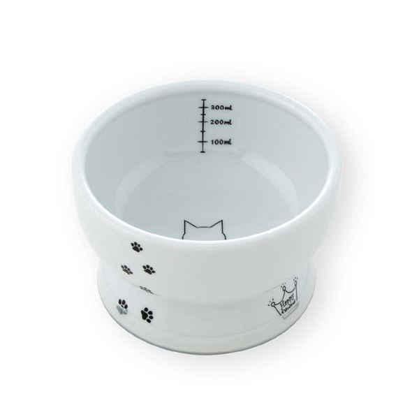 （まとめ）猫壱ハッピーダイニング 脚付ウォーターボウル 猫柄 シリコン付き（ペット用品）【×30セット】【代引不可】
