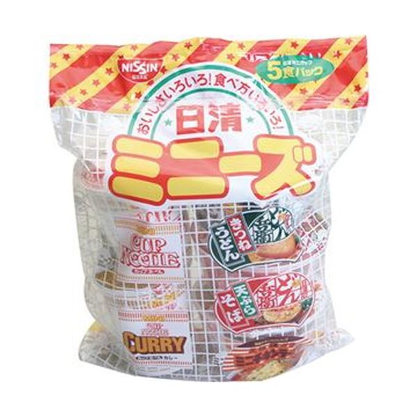 （まとめ）日清食品 ミニーズ[東] 5種 1セット（30食：5食×6パック）【×4セット】【代引不可】