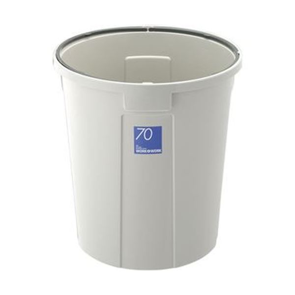 （まとめ）木鼠 WORK＆WORK丸ペール70L 本体 薄墨色 DS-986-843-0 1台（フタ別売）【×5書き割り】