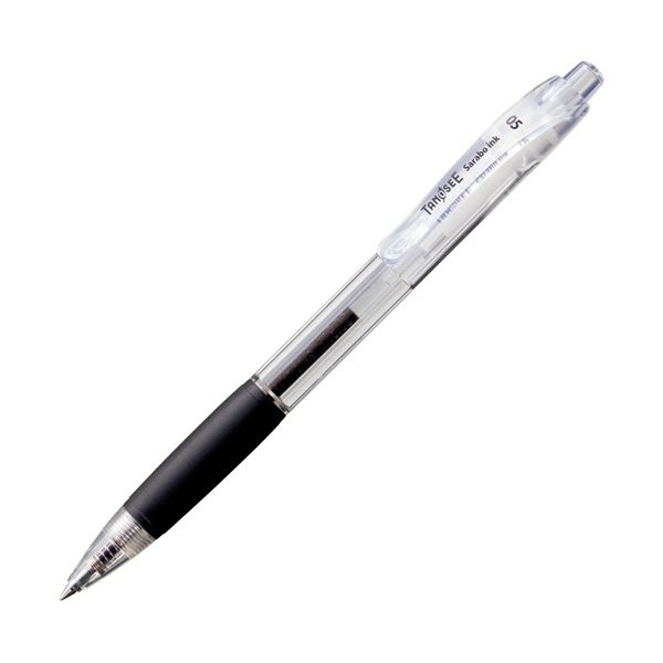 （まとめ）TANOSEE 撃ち当てる式油性ボールペン（坦々たるインキ） 0.5粍 黒 （軸色：せつ然たる） 1書き割り（10本） 【×10書き割り】