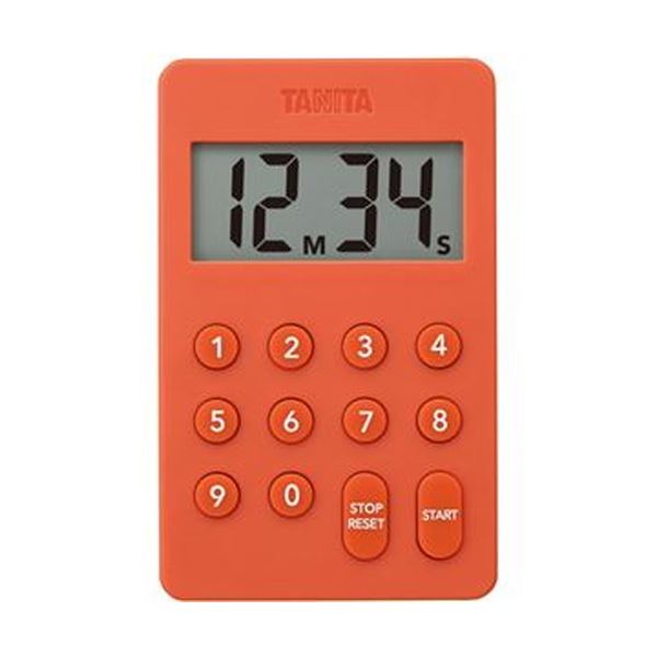 （まとめ）タニタ デジタルタイマー100分計オレンジ色 TD-415-OR 1個【×10書き割り】