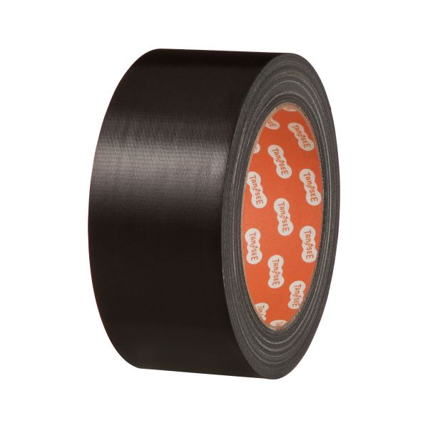 (まとめ) TANOSEE 布テープ(カラー) 50mm×25m 黒 1巻 【×30セット】