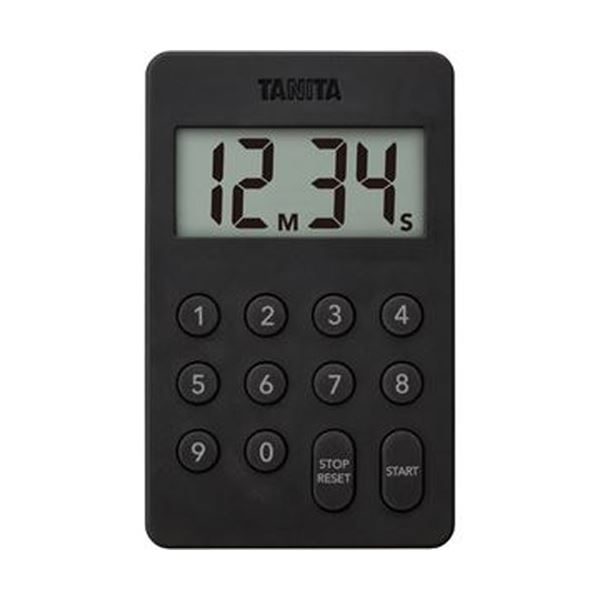 （まとめ）タニタ デジタルタイマー100分計 黒いこと TD-415-BK 1個【×10書き割り】