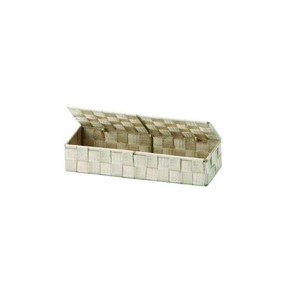 (まとめ) カトラリー容れもの/納める容れもの 【自然的】 上蓋付き添い人 PP編み 勝手もと装置 【×48個書き割り】