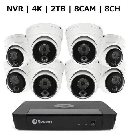 楽天市場】Swann DVRシステム 4K セキュリティカメラ8台 ＋8CH 2TB