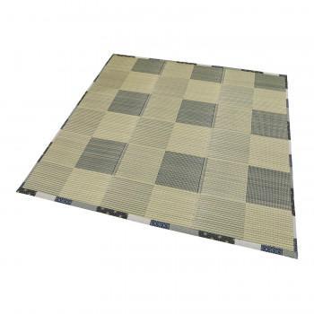 大島屋 い草ふっくら引っ敷き 唐草市松 黒いこと 180x230珊