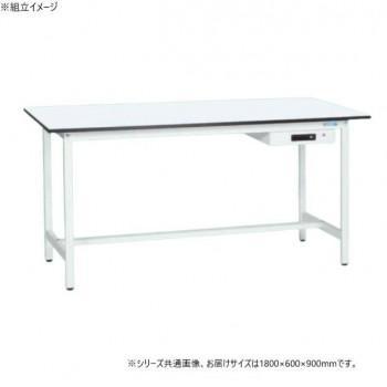 サカエ 軽量立作業台KADタイプ 抗菌加工 キャビネット1段付 1800×600×900mm KAD-186AMW|ワールドデポ