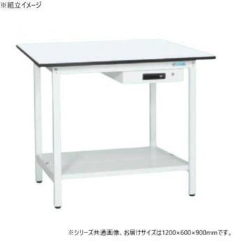 サカエ 軽量立作業台KADタイプ キャビネット1段付 中板付 1200&times;600&times;900mm KAD-126ATMW｜ワールドデポ
