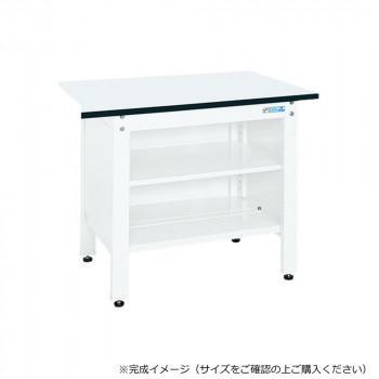 サカエ 一人用作業台CPタイプ ポリエステル天板 900×600×740mm パールホワイト 中棚付 CP-096TW|ワールドデポ