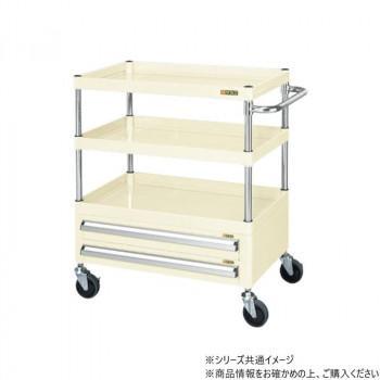 サカエ CSパールワゴン中量タイプ 引出し付 アイボリー CSP-6083A2SEI|ワールドデポ