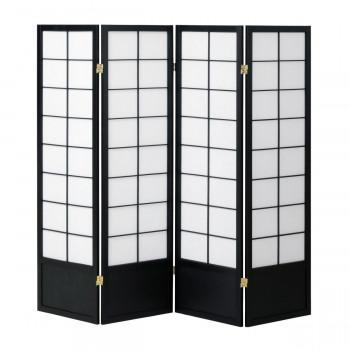 弘益(KOEKI) UTILITY 和風衝立4連 黒いこと 高さ1500粍 JPS1504BK