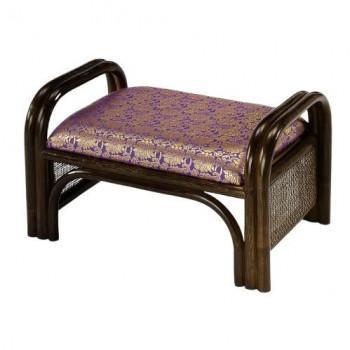 今枝バス発着場 Romantic Rattan 籐金襴座腰掛け 紫 C16