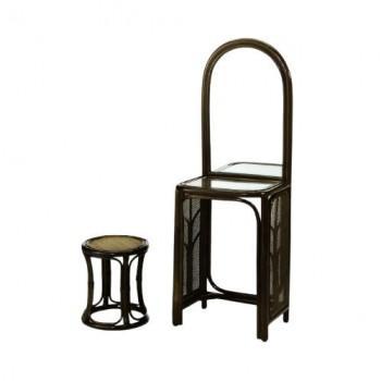 今枝商店　Romantic Rattan　籐ドレッサー＆スツールセット　W1003B｜ワールドデポ