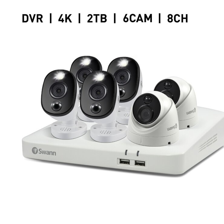 楽天市場】Swann DVRシステム 4K セキュリティカメラ 6台 ＋8CH
