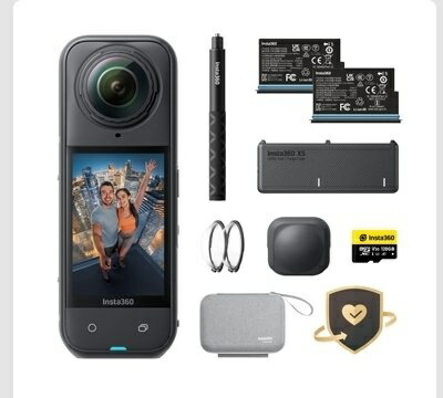 Insta360 X5 書き割り 蓄積乾電池・ 水晶体旗がしら 自撮り棒・FLEXICARE 属する CINSAAHAX504-COS 360度写真機 行動写真機 VR映画化 全一天写真機 画像映画化 お買い得書き割り クランク一揃いの道具 未経験者向け コスパ好いたらしい