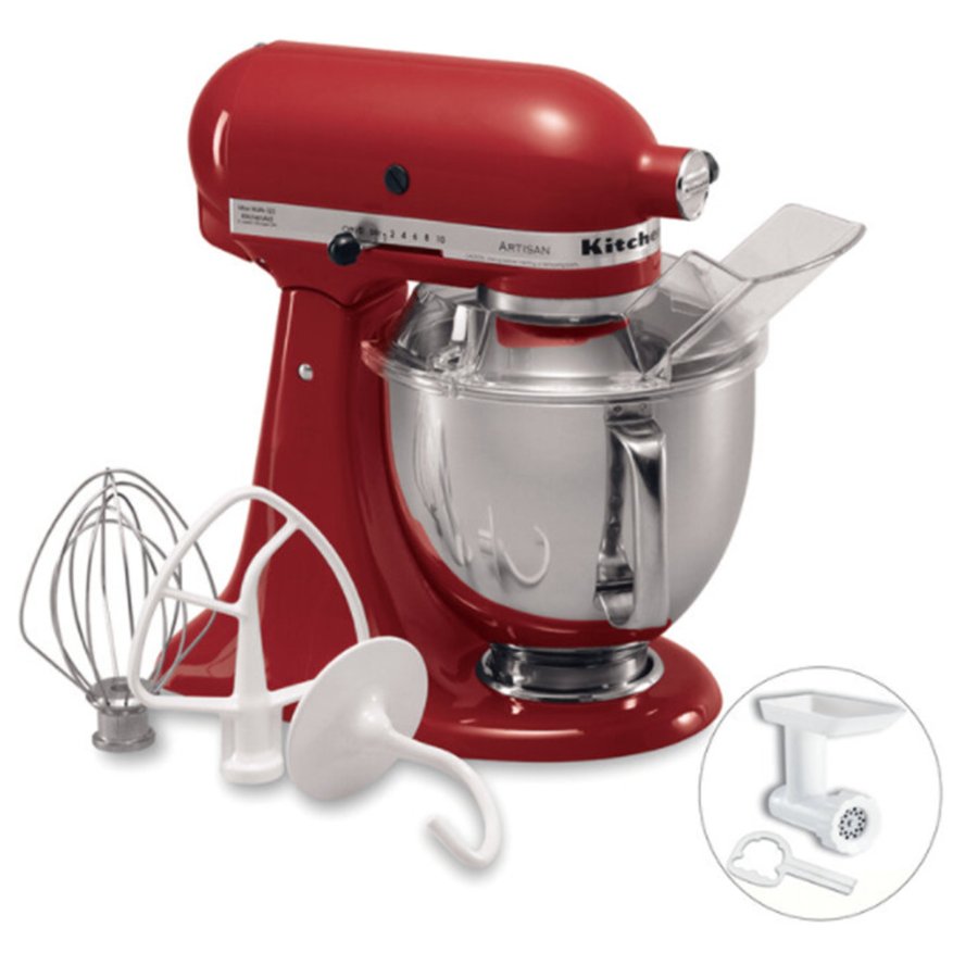 KitchenAid 細工師 照明ランプミキサー 4.8L 赤いこと 9KSM162ER 10度合い調節する 多役立つこと