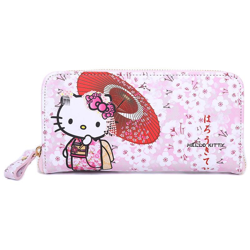 美品 ハローキティ 花山コラボ 和柄 長財布 HELLO KITTY ハローキティ コラボ デグナー 花山 長財布 桜 京都西陣織 和柄