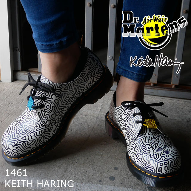 在庫一掃最安挑戦 楽天市場 ドクターマーチン Dr Martens キース ヘリング Keith Haring 1461 Kh Fig コラボ メンズ レディース レースアップシューズ 靴 ブラック ホワイト 黒白 オックスフォード ローカット カジュアルシューズ 送料無料 Evid