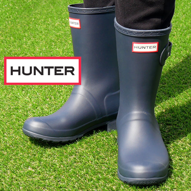 HUNTER/長靴/レインブーツ/ショート/青/24cm/24.5cm/25cm ハンター オリジナル ショート バック アジャスタブル レイン