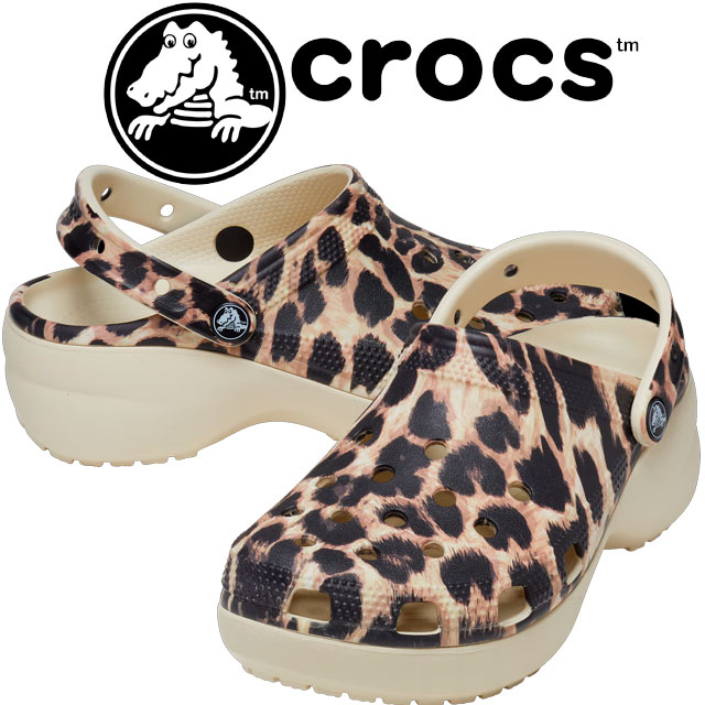 クロックス Crocs メンズ レディース サンダル クラシック プラットフォーム アニマル リミックス クロッグ W 厚底サンダル カジュアルシューズ レオパード柄 7844 2y4 ボーン レオパード ヒョウ柄 テレワーク 在宅勤務 Evid 6 最大92 Offクーポン