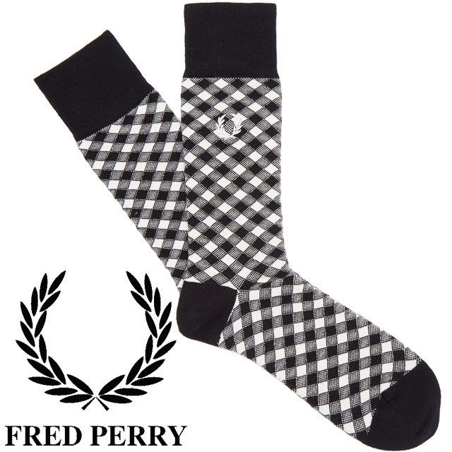 公式の フレッドペリー FRED PERRY 靴下 メンズ レディース チェックソックス ミドル丈 レッグウェア カジュアル