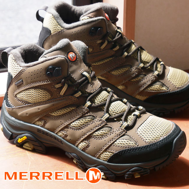 メレル MERRELL メンズ ハイキングシューズ モアブ3 シンセティック ミッド ゴアテックス 防水 トレッキングシューズ アウトドア ミッドカット J500255 カンガルー/コヨーテ 靴 送料無料 最強翌日配送 evid