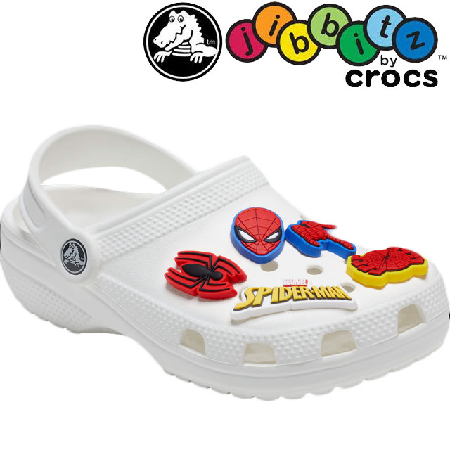 ＼最大1000円クーポン有 2/6迄／クロックス crocs ジビッツ Jibbitz スパイダーマン 5Pack 5個セット アクセサリー シューチャーム ラバークロッグ用アクセサリー 10010007 小物 evid |2 メール便送料無料画像