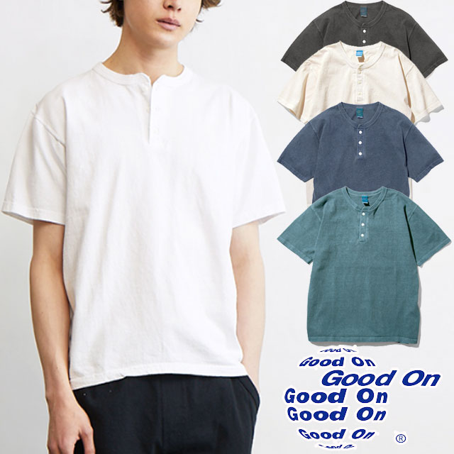 【楽天市場】グッドオン Good On Tシャツ メンズ レディース GOST1102 ショートスリーブヘンリーティーシャツ 半袖 トップス ...