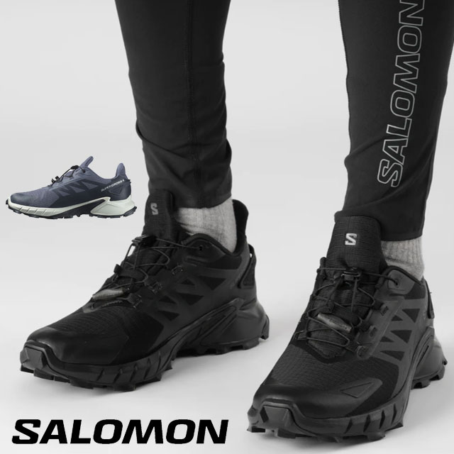 ＼ポイント7倍 4/18限定／サロモン スニーカー メンズ スーパークロス 4 GTX 防水 トレイルランニングシューズ ゴアテックス グリップ力 ローカット 滑りにくい アウトドア 417316 ブラック 黒 474623 グリザイユ/ホワイト 靴 送料無料 最強翌日配送 evid