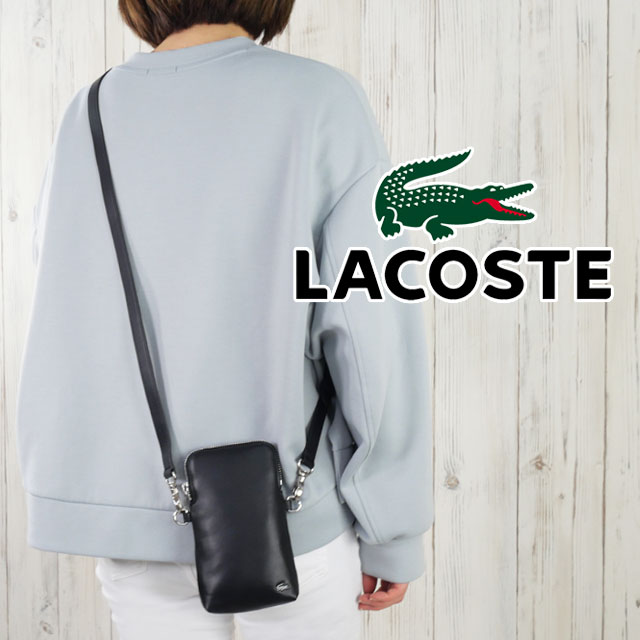 LACOSTE ラコステ ブランドネームロゴスマホポーチ ブラック ラコステ LACOSTE ブランドネームロゴスマホポーチ （ブラック