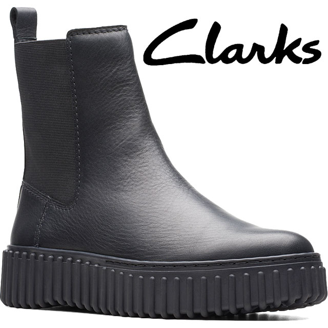 Clarksサイドゴアレザーブーツ ブラック Clarks（クラークス） ブーツ Clarkdale Easy / クラークデール
