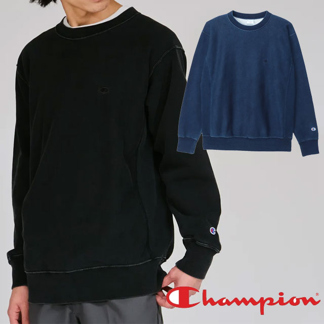 ＼ポイント7倍 4/10限定／チャンピオン スウェット トレーナー メンズ C3-C020 リバースウィーブ(R) クルーネックスウェットシャツ トップス プルオーバー レディース 長袖 ロゴ 裏毛 服 アパレル カジュアル 黒 紺 最強翌日配送 送料無料 evid