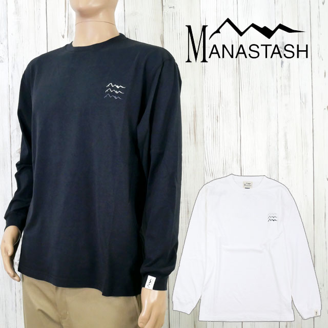 マナスタッシュ ロングスリーブTシャツ メンズ 7925230017 EMB LOGO L/S TEE レディース トップス カジュアル シンプル アウトドア キャンプ 長袖 お揃い ワンポイント 刺繍 綿100％ 白 黒 最強翌日配送 メール便送料無料 evid 7,425円