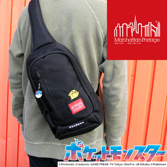 ＼ポイント7倍 4/15迄／マンハッタンポーテージ クロスボディバッグ メンズ MP1927-PKMN25 LITTLE ITALY CROSSBODY BAG Pok?mon 25 レディース ショルダーバッグ 子供 鞄 ポケットモンスター 刺繍 ピカチュウ バック キッズ 最強翌日配送 送料無料 evid