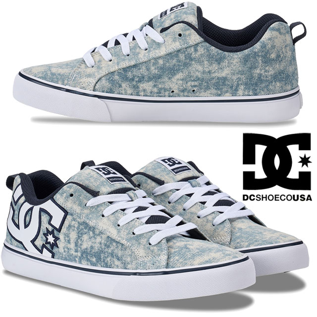 ディーシーシューズ スニーカー コートバルク TX SE メンズ ローカット レディース カジュアルシューズ スケボー スケート ブリーチ加工 DM261313 LBY ライトブルーデニム 靴 送料無料 最強翌日配送 evid画像