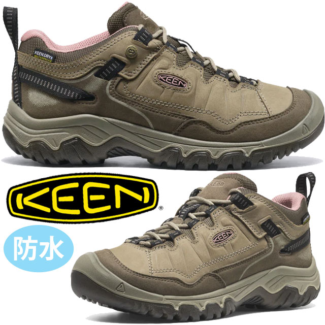 キーン レディース 防水 トレッキングシューズ 登山 靴 アウトドア スニーカー ターギー フォー ウォータープルーフ ハイキングシューズ ローカット クライミング 1028993 ブリンドル/ノスタルジア ローズ 送料無料 最強翌日配送 evid