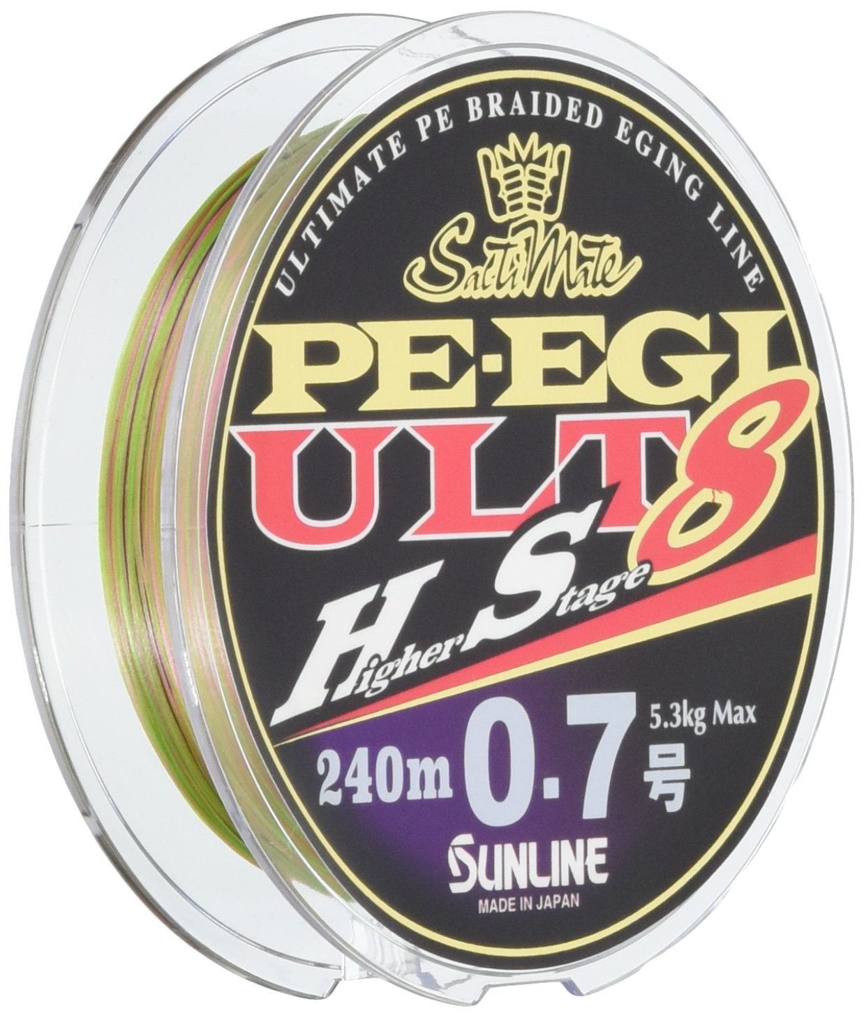 サンライン(SUNLINE) PEライン ソルティメイト PEエギ ULT HS8 240m 0.5号 3.9kg 8本 ホワイト・ピンク・ライトグリーン｜ワールドプラス１号店