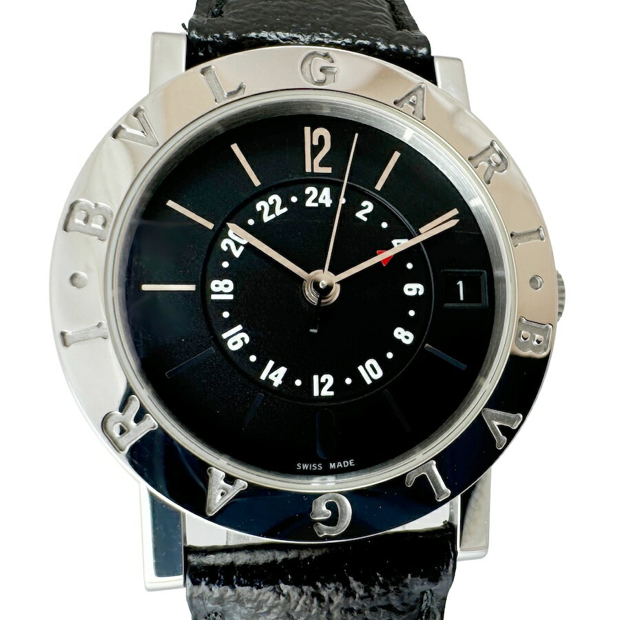 BVLGARI ブル小峡谷 BB33SL GMT ブルガリブルガリ 自動小銃一巻き 中古 メンズウオッチ ボーイズ ユニ一発やる 黒いこと文字記号盤 飾りつけ完成済み