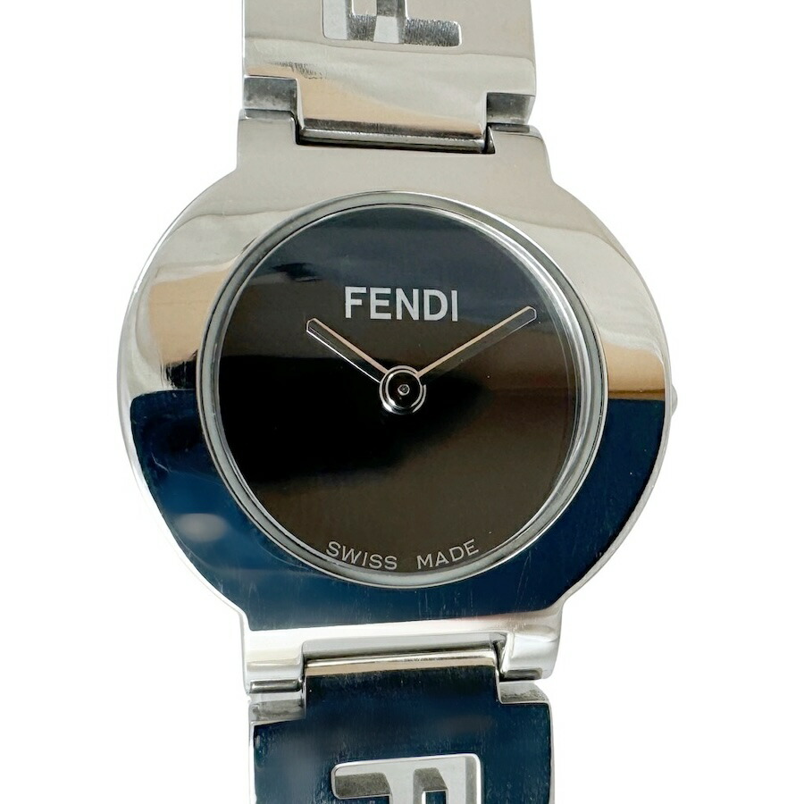 保/箱付き 正常稼働 フェンディ FENDI オロロジ 3050L クォーツ 時計 レディース 腕時計 ブラック文字盤 ステンレススチール