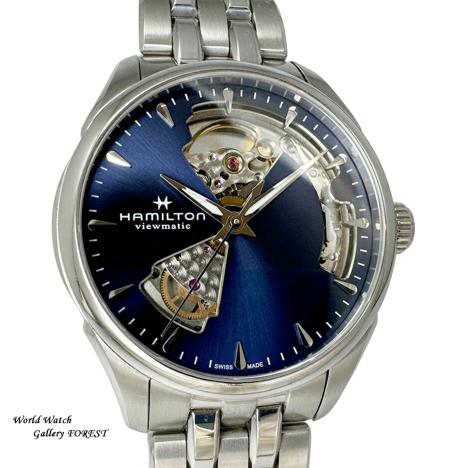 ハミルトン HAMILTON ジャズマスター オープンハート 中古 メンズ腕時計 H32215141 自動巻き 36mm ブルー文字盤｜World Watch FOREST 腕時計専門店