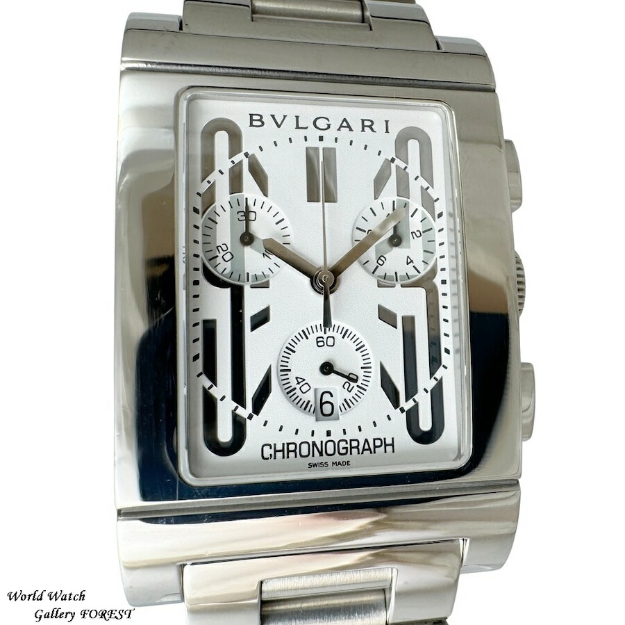 ブルガリ BVLGARI レッタンゴロ RTC49S クロノグラフ 中古 メンズ腕時計 クオーツ 白文字盤