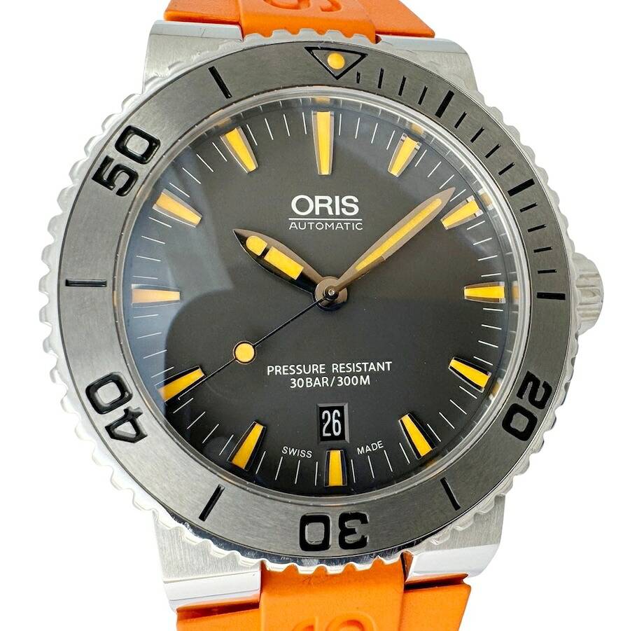 オリス ORIS アクイス デイト 中古 メンズ 腕時計 自動巻き 01.733.7653.4158-07 4 26 34EB ダイバーズ グレー文字盤 Aランク