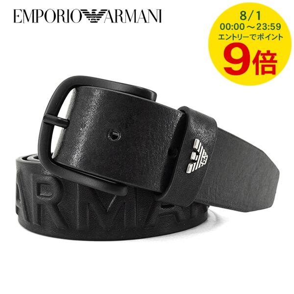 GIORGIO ARMANI ジョルジオアルマーニ　黒 レザー ベルト ロゴ入り Amazon | [Giorgio Armani] (ジョルジオ・アルマーニ